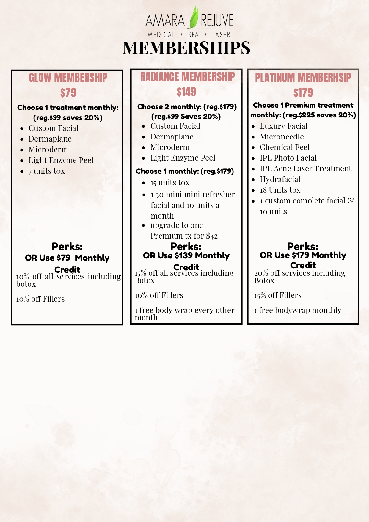 amararejuve membership plan