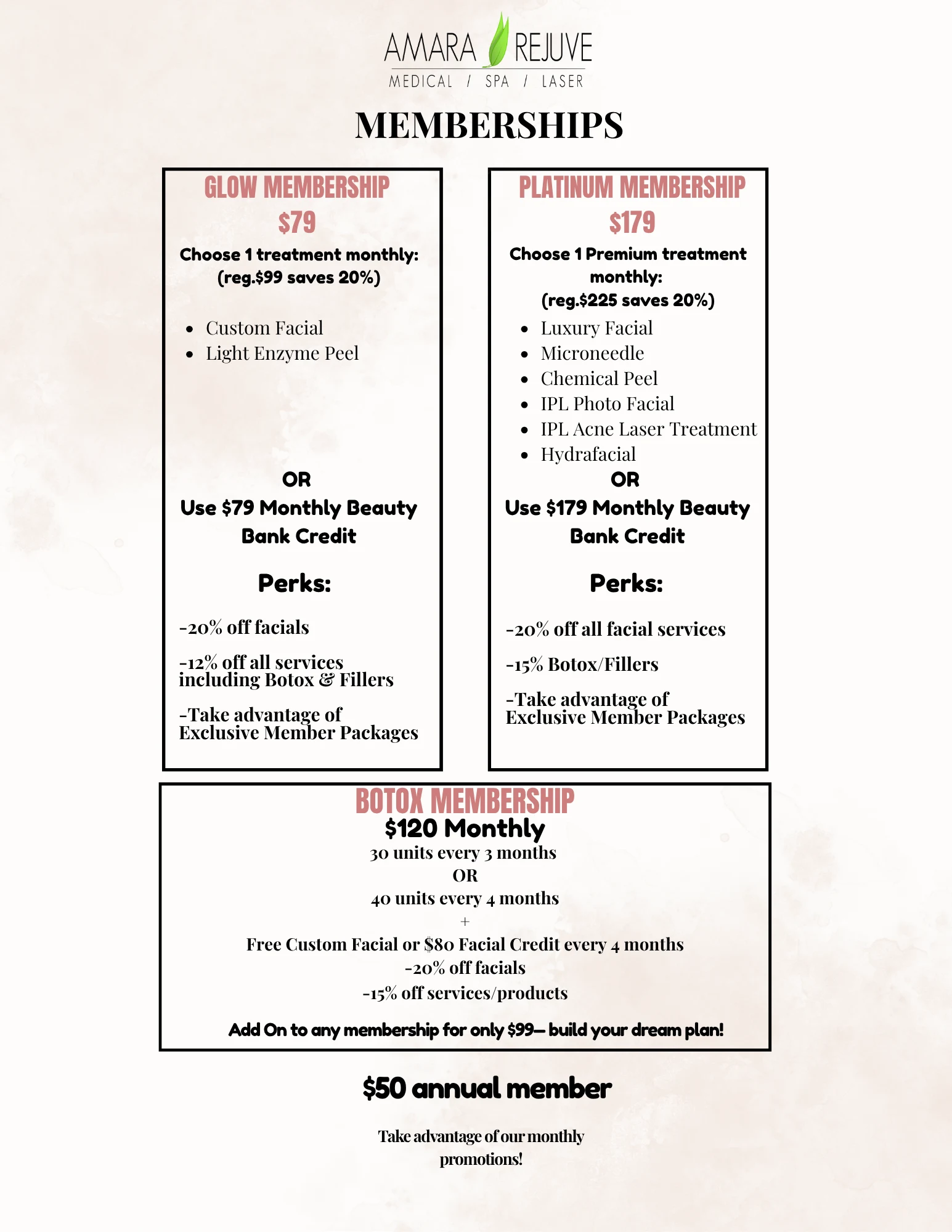 amararejuve membership plan